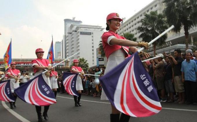 Belasan Polwan Cantik Jepang Memukau Jakarta