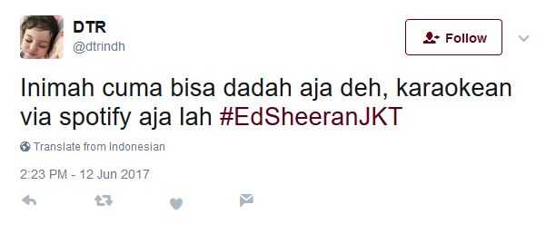 Macam-macam Tweet Pemburu Tiket Konser Ed Sheeran di Jakarta