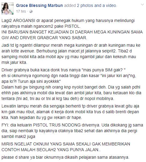 Tertangkap Kamera, Oknum TNI Todong Driver Taksi Online