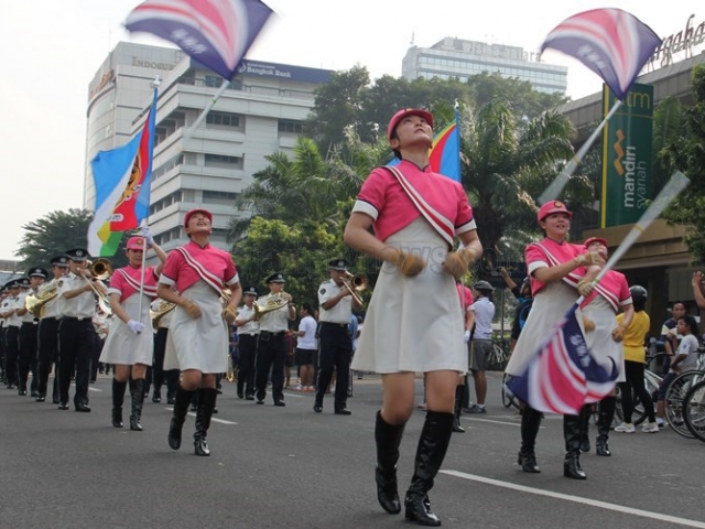 Belasan Polwan Cantik Jepang Memukau Jakarta