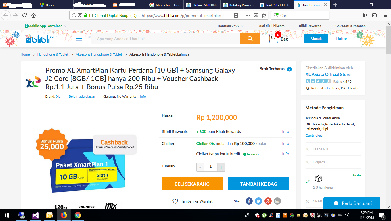 Serasa jebak oleh XL Official Store dan Blibli