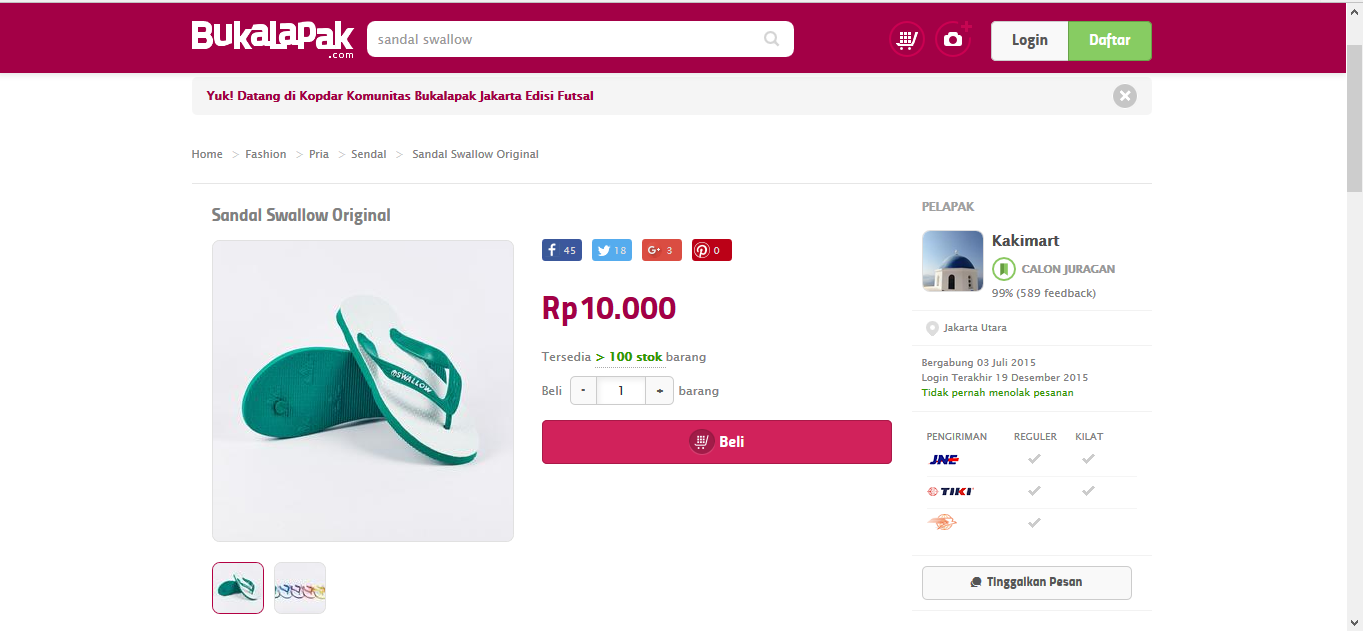 Sendal Swallow : Bandingkan Harga Sendal Termurah Agan Dimari !