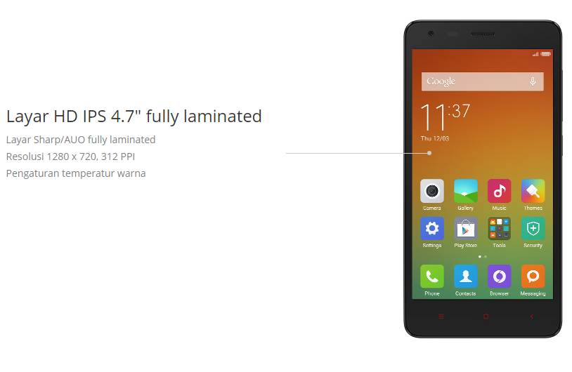 Xiaomi Mi Redmi 2 - 8 GB - Putih : Temukan penawaran terbaik di sini!