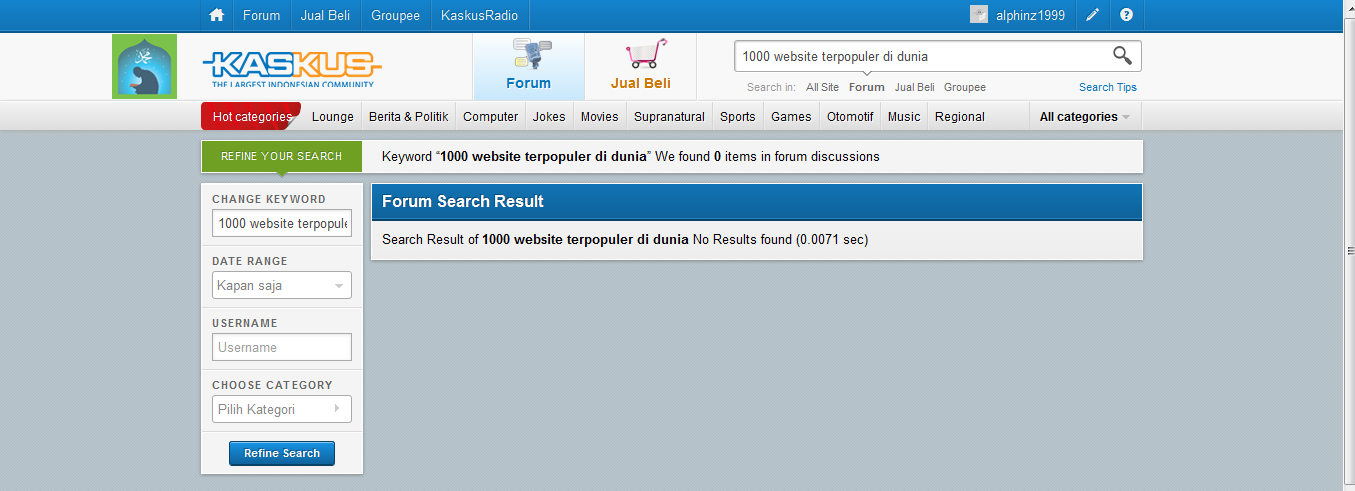 1000 Website terpopuler di dunia