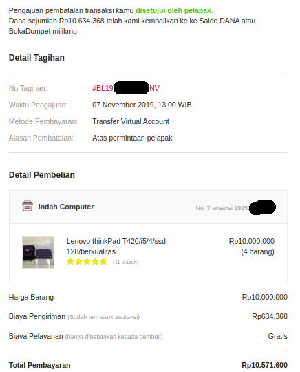 Kecewa dengan Pelayanan dari BukaLapak, Akun BUYER diblokir Tanpa Sebab !!!