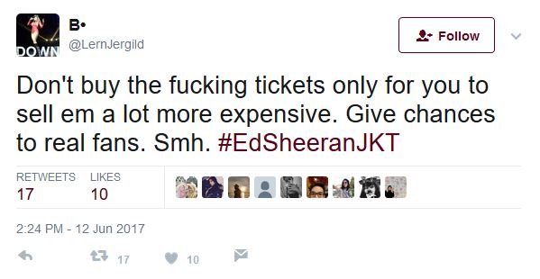 Macam-macam Tweet Pemburu Tiket Konser Ed Sheeran di Jakarta