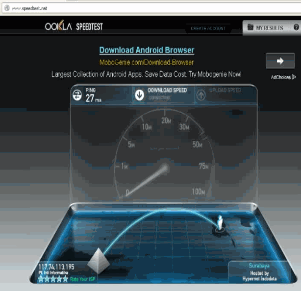 Speed Test Agan ini 89Mbps (Download ampe server meledak gan)