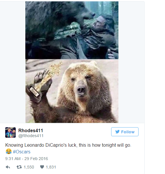(meme) leo d'caprio dapet oscar award