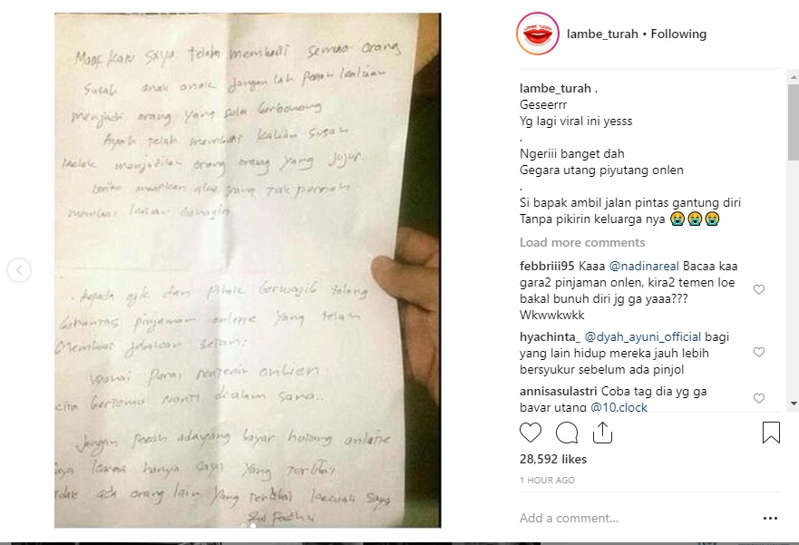 Viral! Terlilit Utang Daring, Pengemudi Taksi Bunuh Diri, Tinggalkan Surat ini