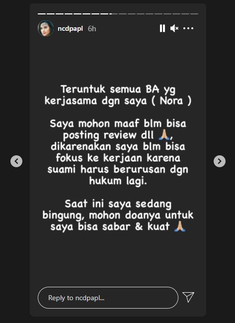 Jerinx Jadi Tersangka Ancaman, Nora Alexandra Minta Dukungan Doa dan Ucapkan Maaf