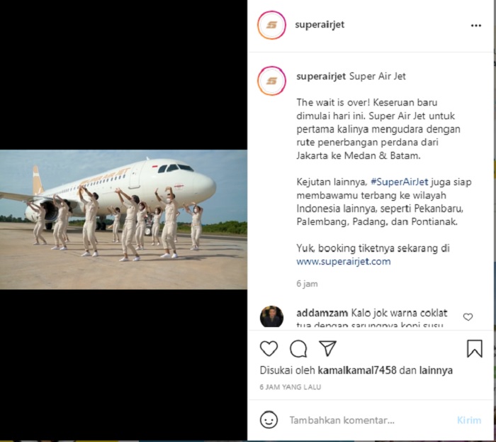 Super Air Jet Resmi Terbang Perdana dari Jakarta, Pramugari Bergaya Anti Mainstream
