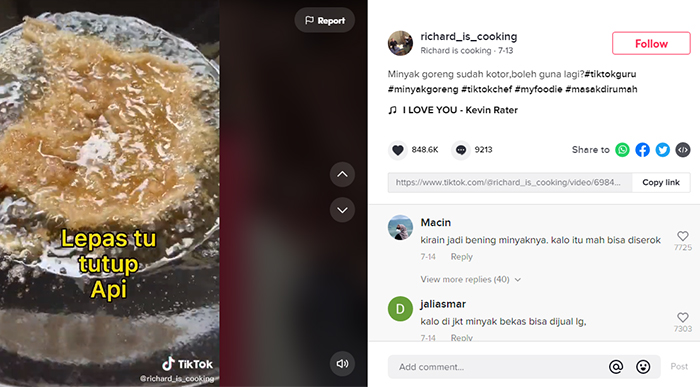 Viral Video Tips Bersihkan Minyak Goreng yang Kotor, Diklaim Bisa Dipakai Lagi