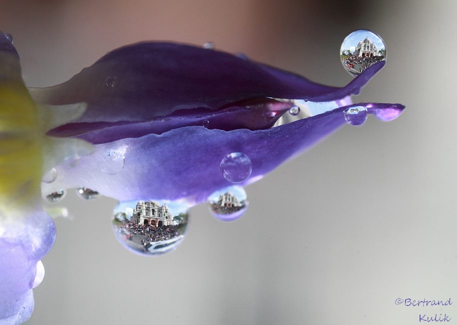 Fotografi makro dalam tetesan air