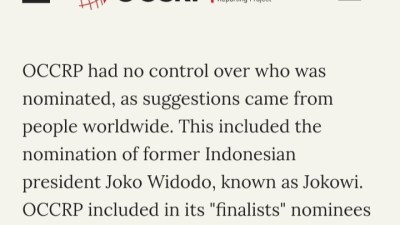 OCCRP Mengklarifikasi Soal Nama Jokowi Masuk Dalam Daftar Tokoh Terkorup 2024