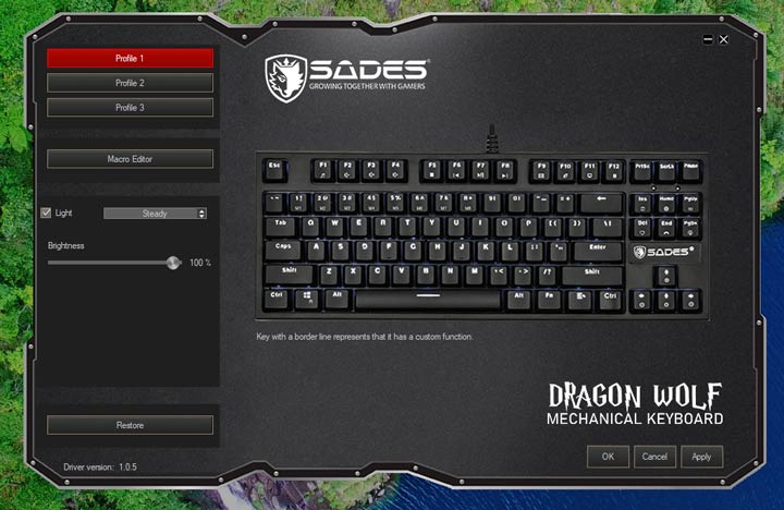 Dragon Wolf: Mechanical Keyboard White LED Persembahan SADES