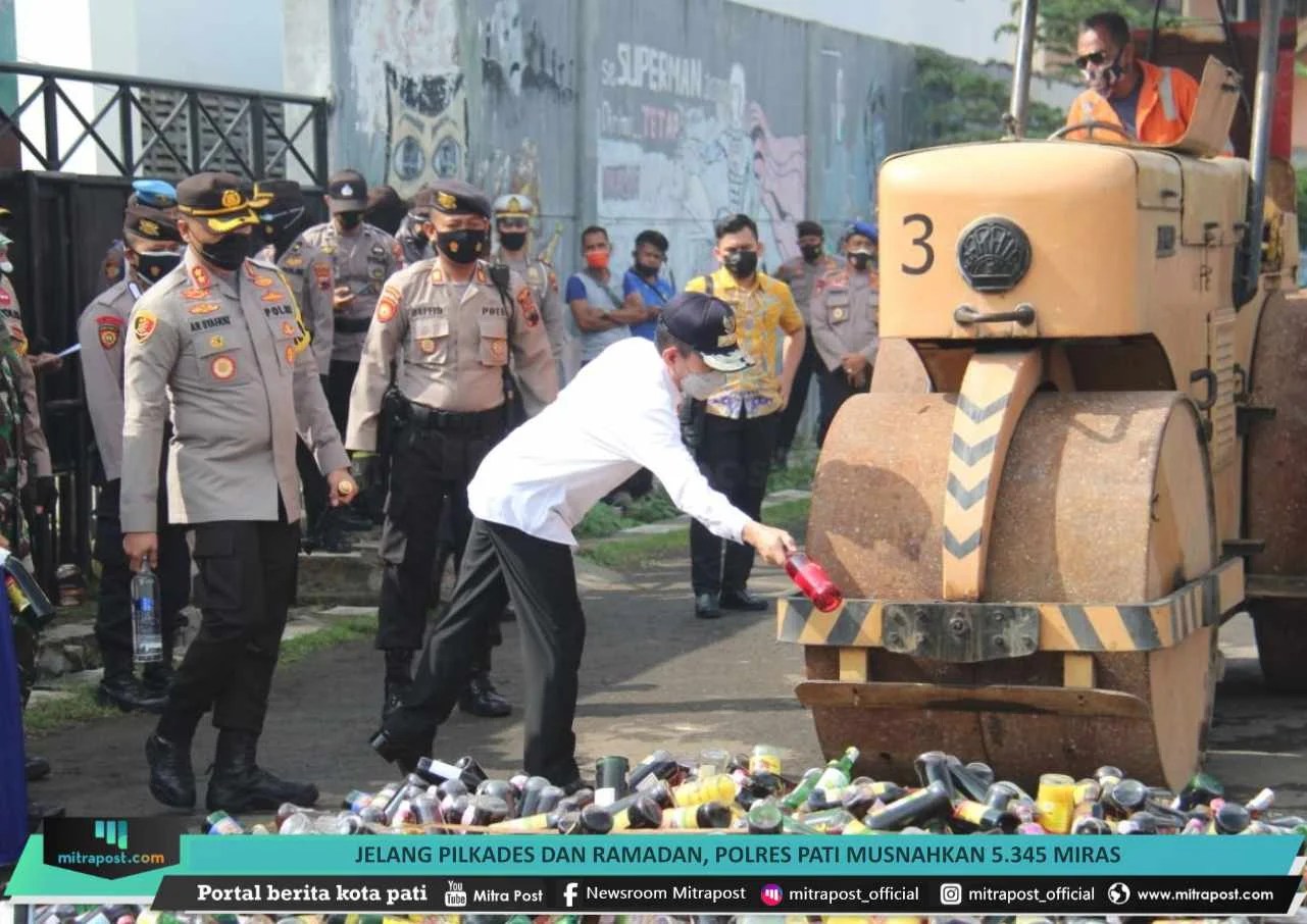 Jelang Ramadan, Polres Pati Musnahkan 5.345 Miras