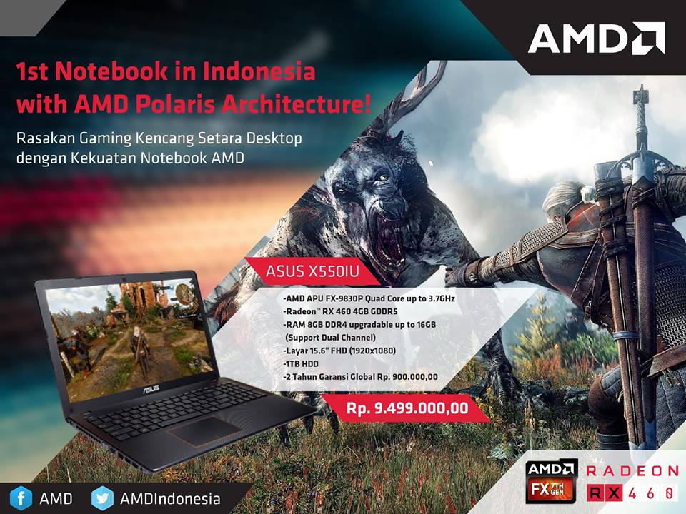 Ikutan Yuk Gan Giveaway #ILOVELAPTOPAMD Dengan Hadiah Utama Asus X550IU!