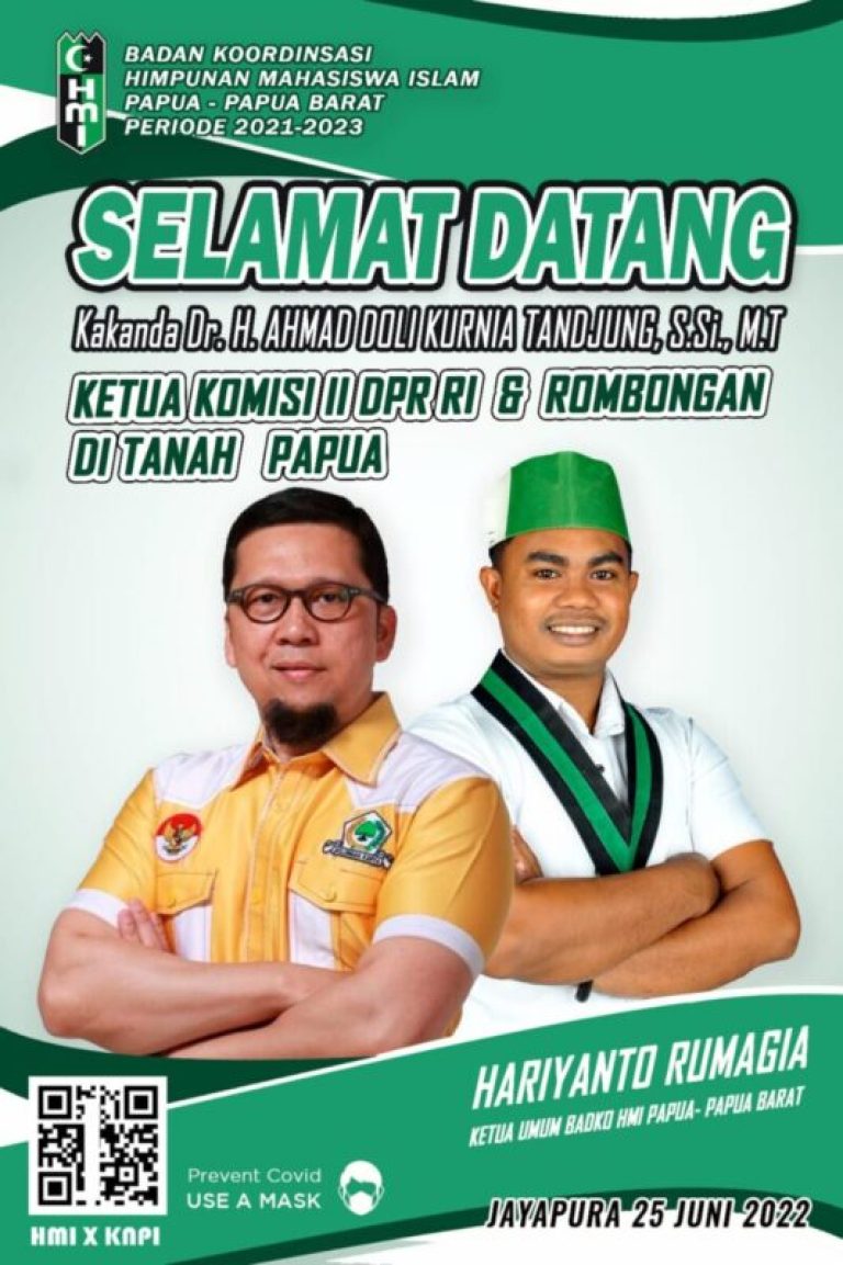 Apresiasi Badko HMI Papua-PB kepada Ketua Komisi II dan Tim