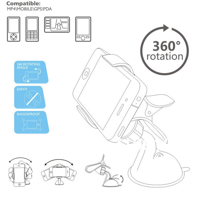Jual 360 Degree Rotating Bracket Holder Stand Universal for Phone, GPS, tablet