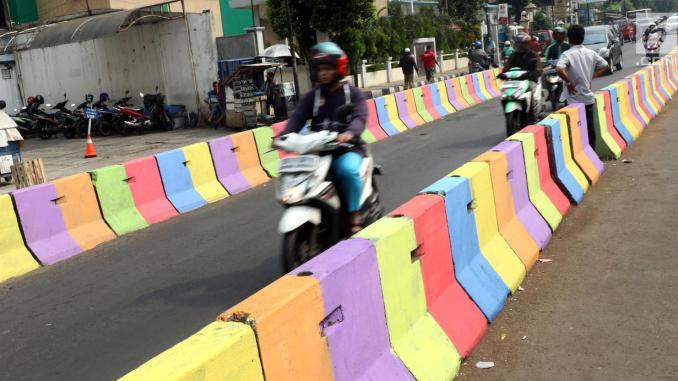 Dirlantas Polda Metro Minta Warna Separator Dikembalikan Usai Asian Games

