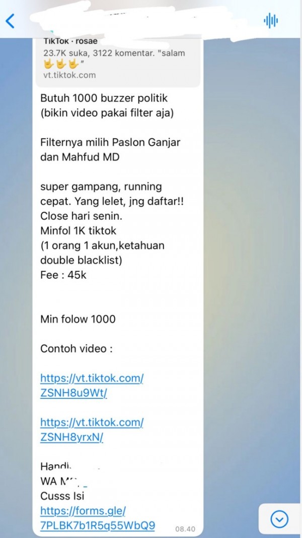 Viral, Beredar Rekrutmen Buzzer Politik untuk Capres Ganjar Pranowo