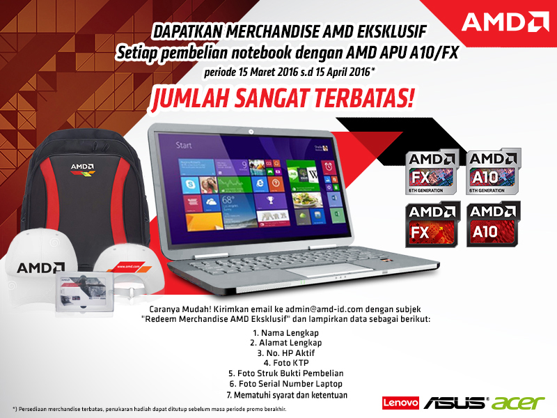 Agan AMDerz sejati? Mau Merchandise AMD Eksklusif? Masuk gan
