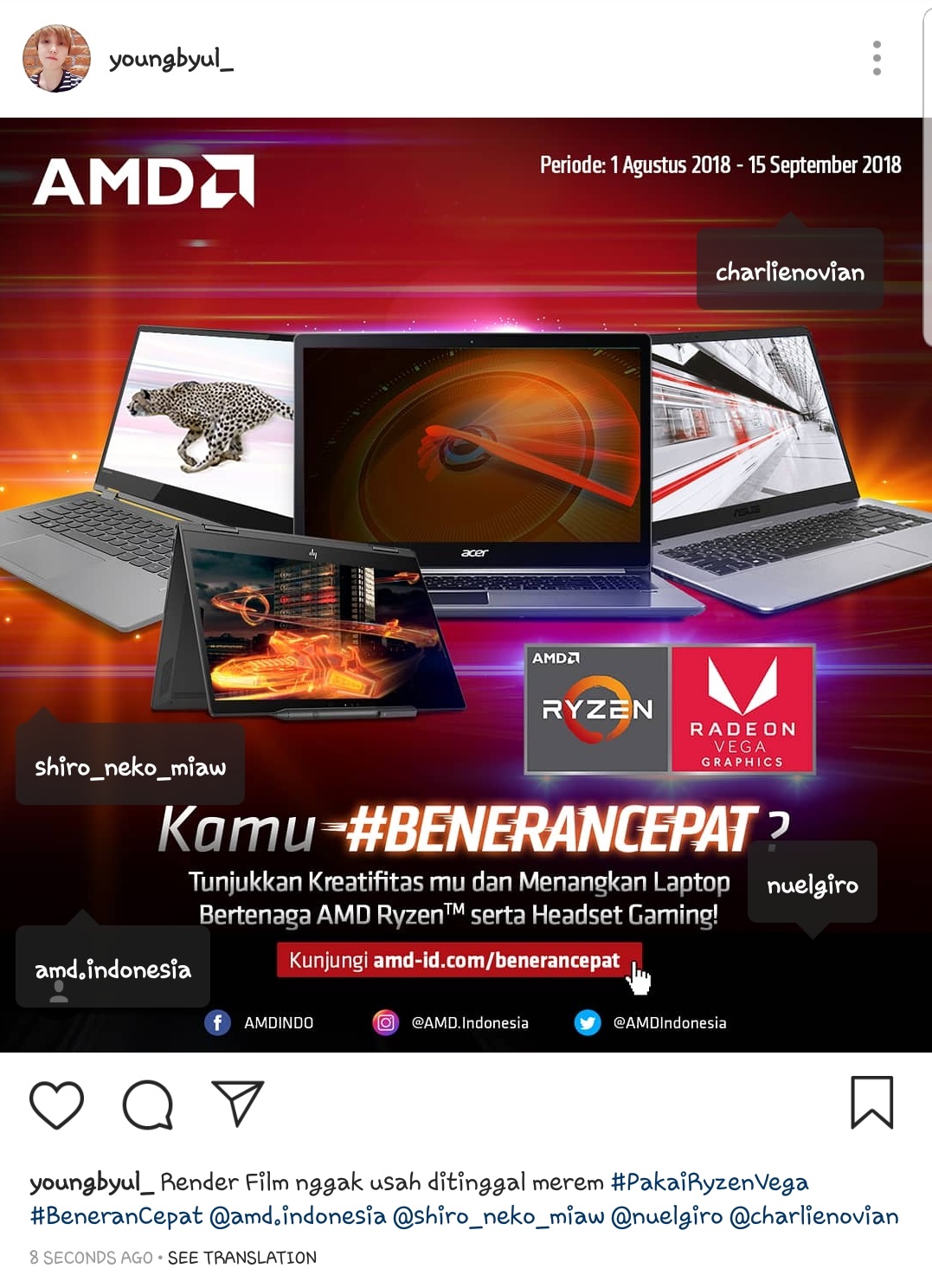 &#91;GIVEAWAY&#93; GRATIS Laptop Bertenaga AMD Ryzen dengan Ikutan Kompetisi #BeneranCepat!