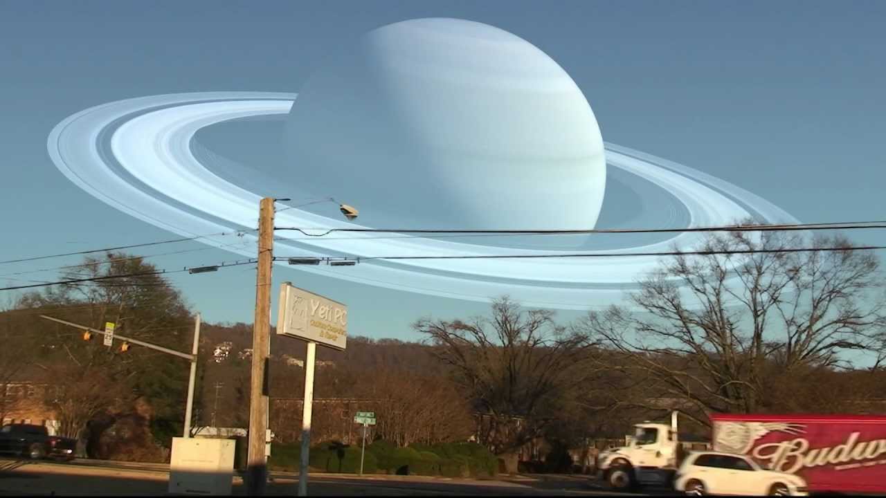 Pemandangan seandainya Jupiter dan Saturnus sama dekatnya dengan Bulan