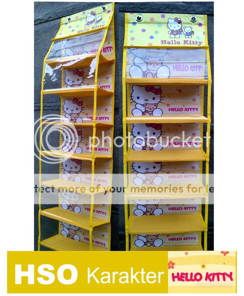 For reseller : Rak sepatu gantung / hanging shoes organizer - motif anak-anak