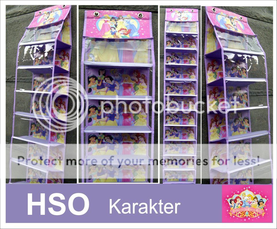 For reseller : Rak sepatu gantung / hanging shoes organizer - motif anak-anak