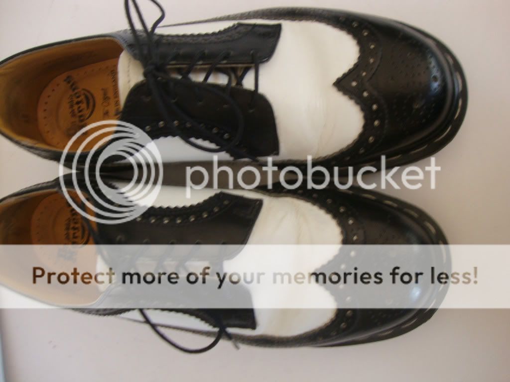 Dr. Martens 3989 Brogue Wing Tip Duo Tone Black &amp; White MADE IN ENGLAND