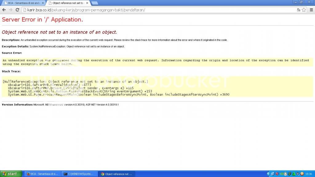 &#91;ASK&#93; Soal kode error di Fomulir pendaftaran online Magang BCA