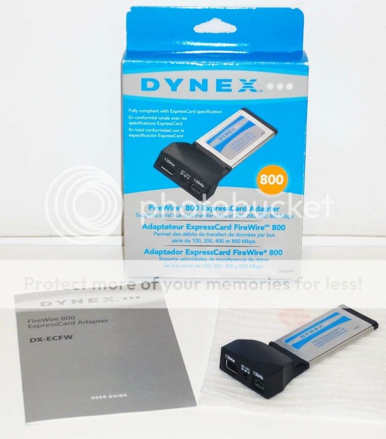 dynex 2 port firewire ieee 1394 pcmcia notebook card