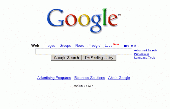 Tampilam Google dari tahun 1998-2012
