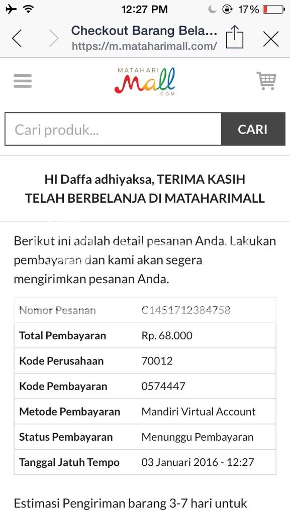 &#91;CERITA + FOTO + UPDATE&#93; ANE BELI BARANG DISKON 99% DI M*T*H*RIMALL, hmmmm?