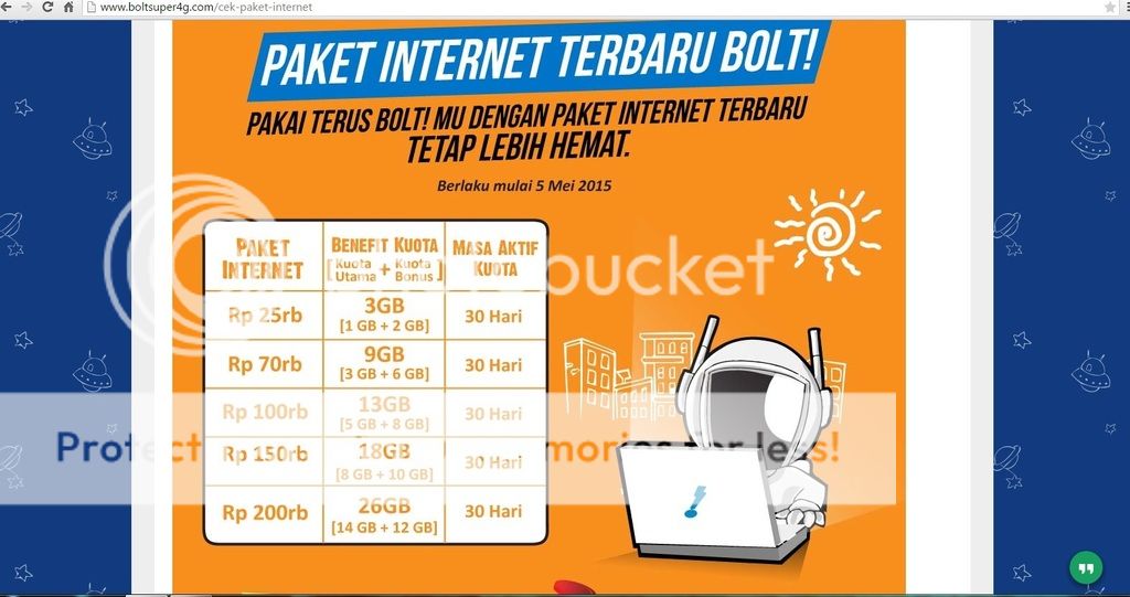Update 5 Mei 2015 - Paket Internet BOLT Semakin Mahal