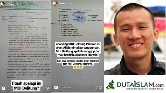 MUI Tolak ‘Pengajian HTI’ Felix Siauw di Belitung