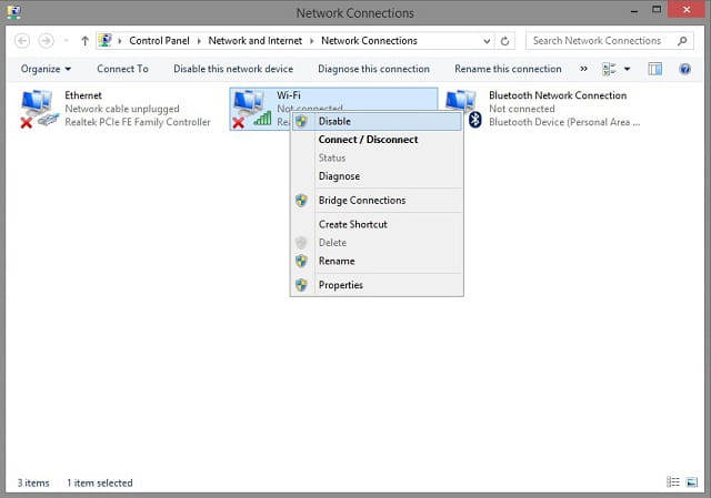 Cara Mematikan WiFi Laptop Windows 7, 8 dan 10