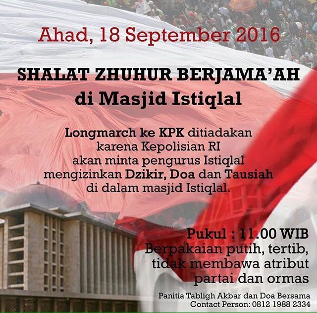 Polri Minta Umat Islam Dibolehkan Selenggarakan Acara di Masjid Istiqlal Siang Ini