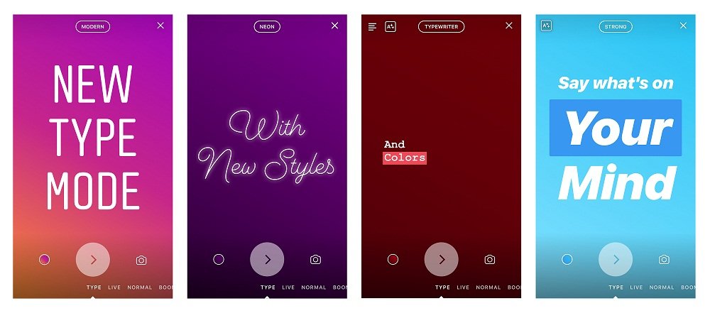 Type Mode Fitur Baru di Instagram Stories