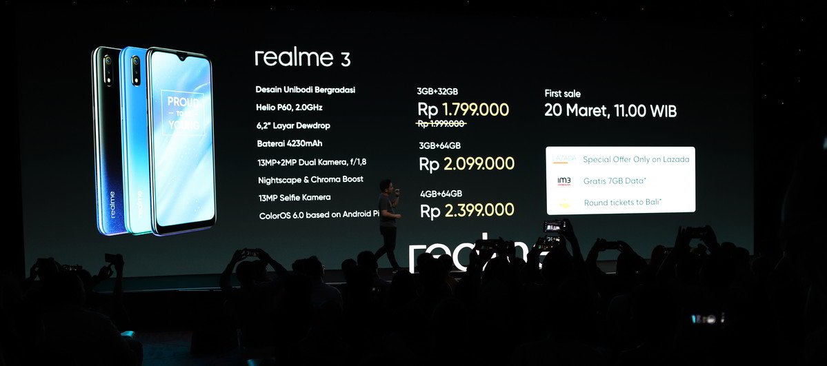 Resmi Meluncur di Indonesia, Realme 3 Dibanderol Mulai dari 1,9 Jutaan Rupiah