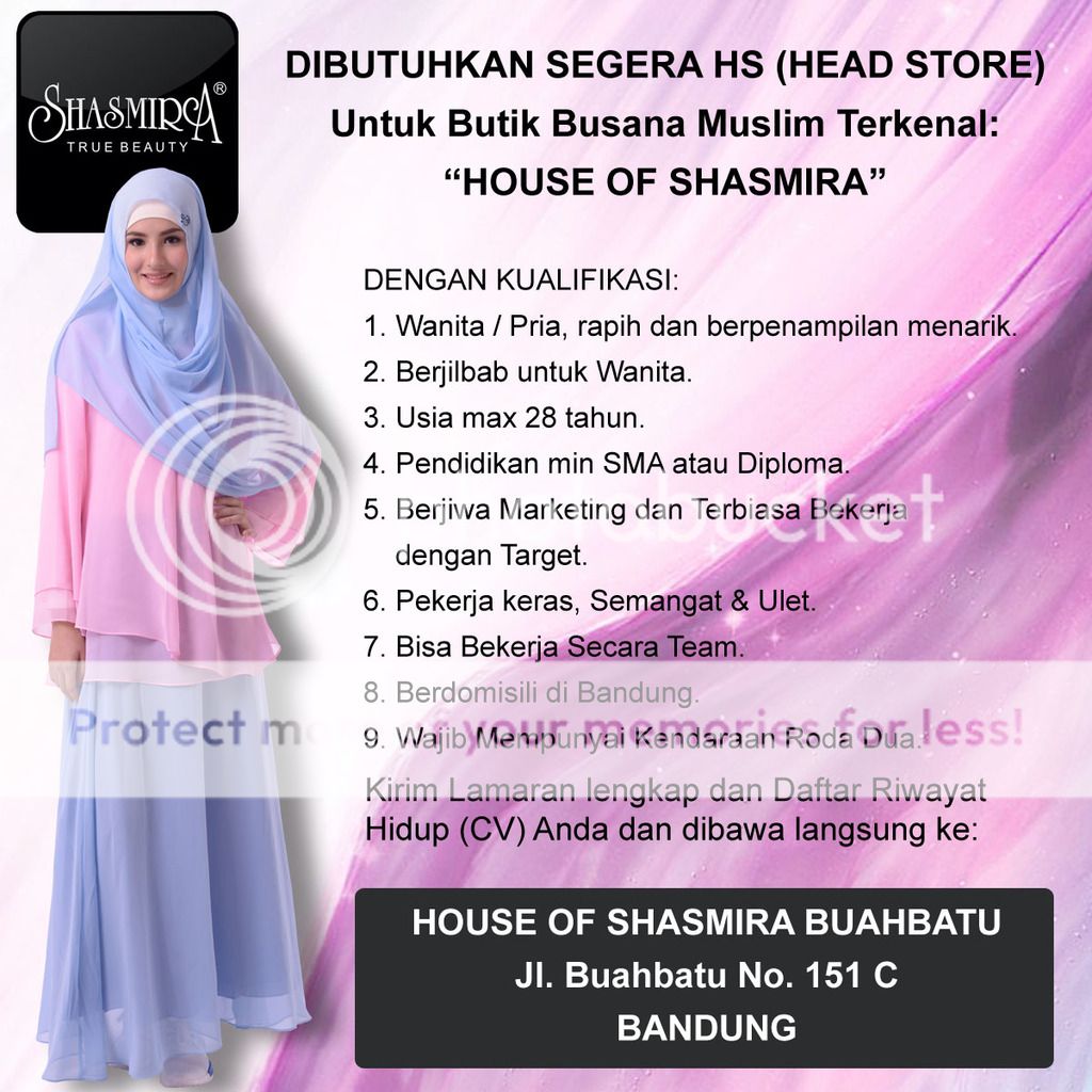 Bandung Lowongan Kerja Sebagai Head Store Di Butik Busana Muslim
