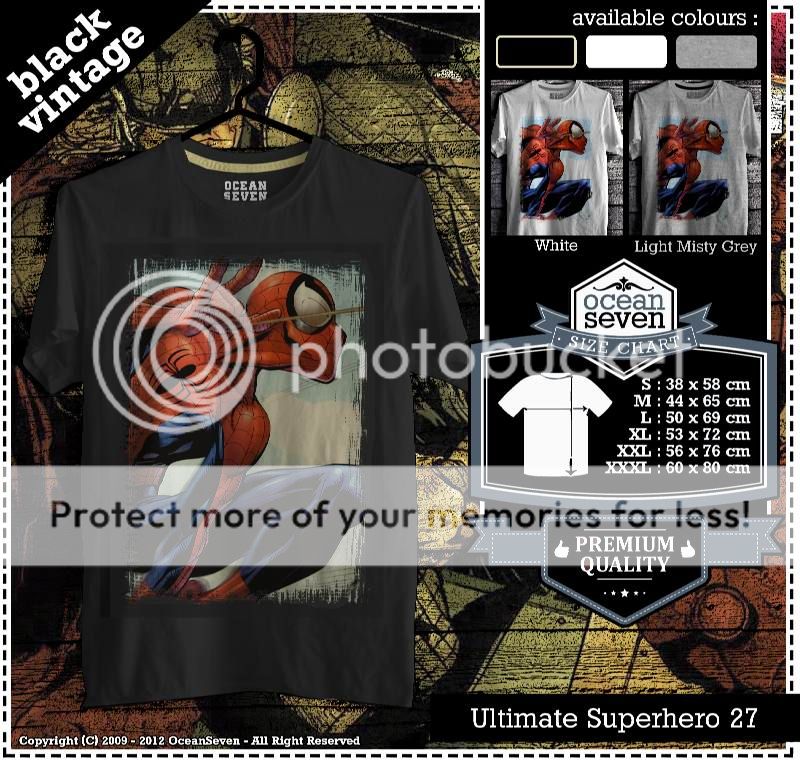 &#91;BLACK VINTAGE&#93; - Kaos SUPER HERO ini KEREN BANGET GAN: Spiderman; Iron Man, dll