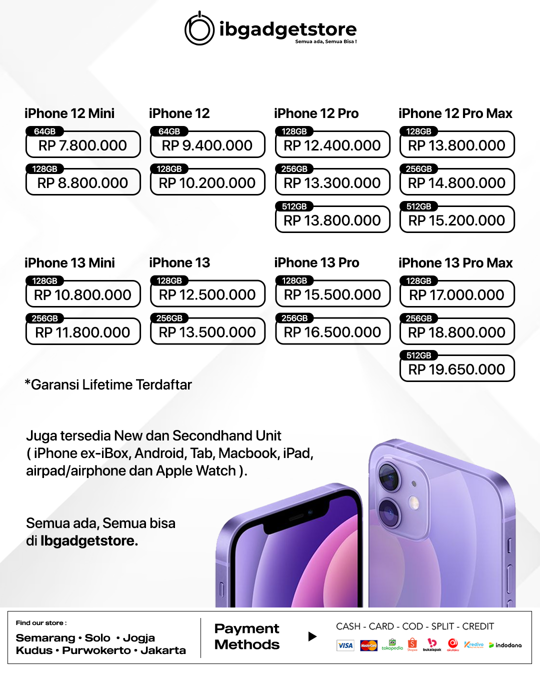 Harga iPhone di Semarang Terbaru Maret 2023