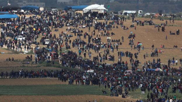 Hari pertama unjuk rasa warga di Gaza, sedikitnya delapan warga Palestina tewas