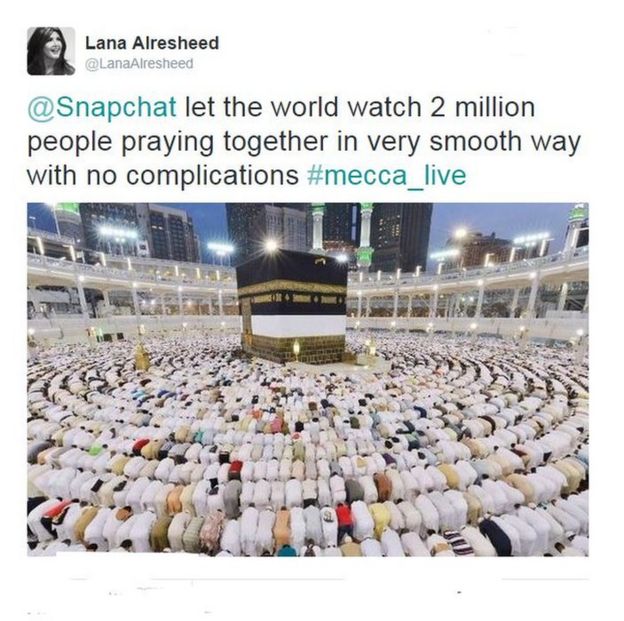 DEMAM MECCA_LIVE DI SOSMED SNAPCHAT DAN TWITTER