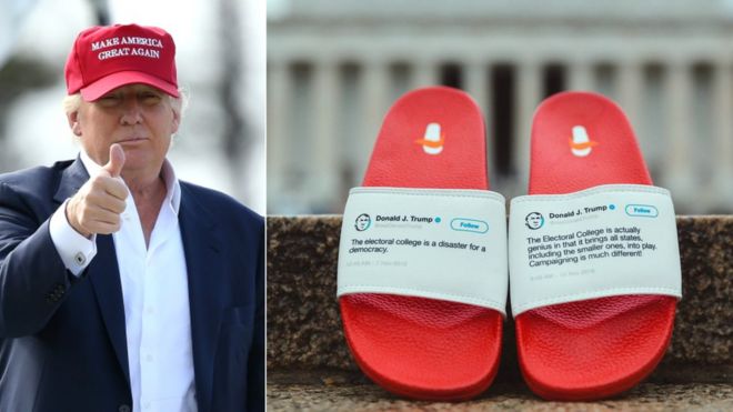 sandal-yang-menyindir-cuitan-twitter-presiden-amerika-donald-trump