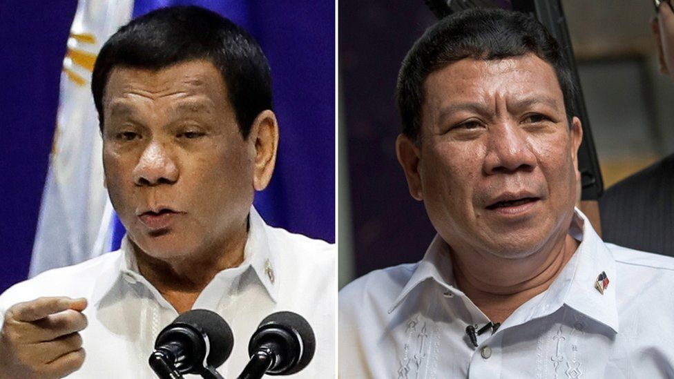 Kim Jong Un dan Rodrigo Duterte makan ayam bersama.