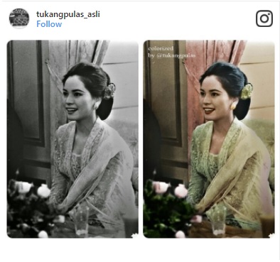  Ternyata Begini Cantiknya Istri Kelima Bung Karno Saat Fotonya Diwarnai