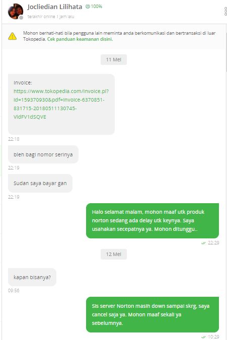 Surat Terbuka Untuk Buyer Tokopedia Jocliedian Lilihata - WASPADA UNTUK SELLER LAIN